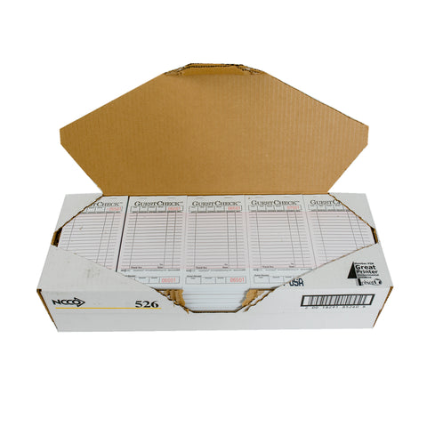 National Checking Company Guest Check Board - 1 Part Pink, 18 Line, 3.5 x 6.75 inch -- 2500 per case.