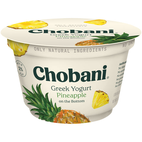 Chobani Low Fat Pineapple Greek Yogurt, 5.3 Ounce -- 12 per case