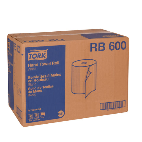 Tork One Ply White Advanced Hardwound Roll Towel, 7.88 inch x 600 Feet -- 12 rolls per case