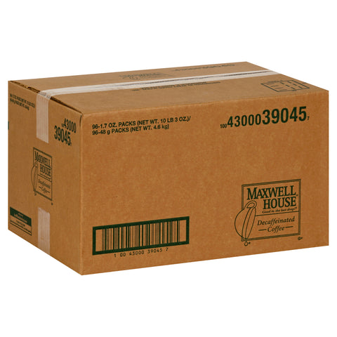 Maxwell House Decaffeinated Super High Yield Coffee - 1.7 oz. fractional pack, 96 packs per case