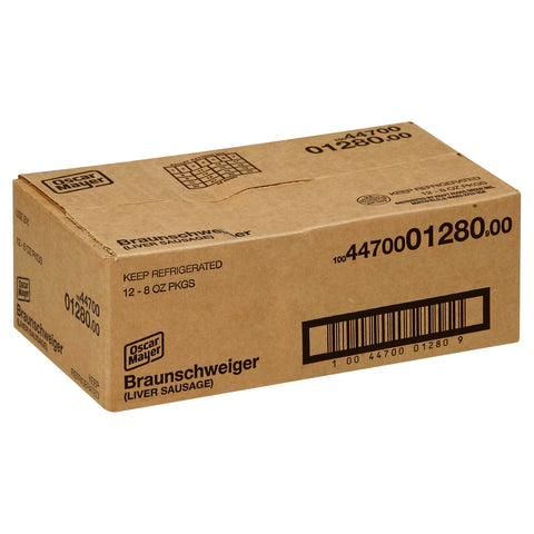 Kraft Oscar Mayer Braunschweiger Liver Sausage - Meat, 8 Ounce -- 12 per case.