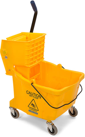 Mop Bucket W/ Side Press Wringer Yellow 35 Qt