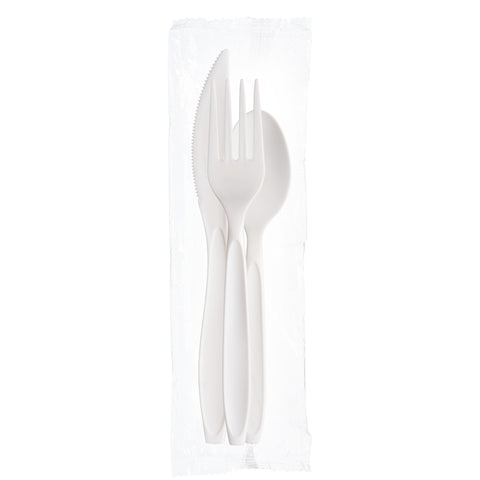 Solo® Reliance™ CUTLERY KIT MEDIUM WEIGHT WHITE K-F-S NAPKIN 9X13 PS