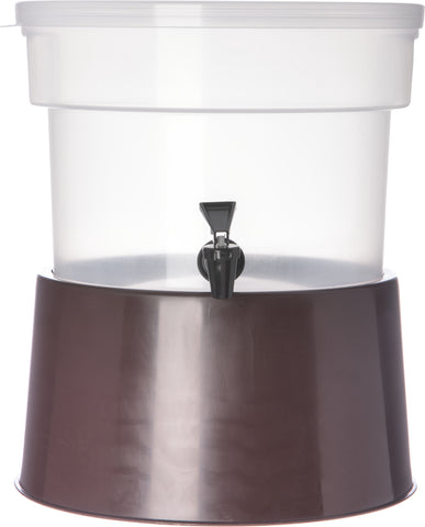 Carlisle DISPENSER ROUND W/ BASE BROWN 3 GAL