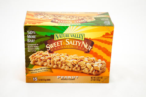 Nature Valley Chewy Sweet and Salty Peanut Granola Bars, 1.8oz Bars -- 120 Bars Per Case