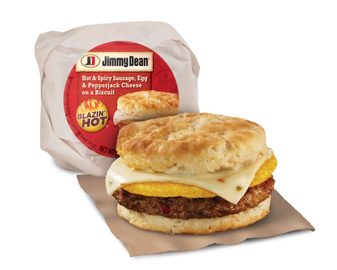 Jimmy Dean SANDWICH BLAZIN' HOT - HOT & SPICY SAUSAGE EGG & PEPPERJACK CHEESE ON A BISCUIT 10000051328
