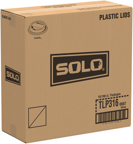 Solo Traveler White Cappuccino Style Dome Lid with Sip Hole -- 1000 per case