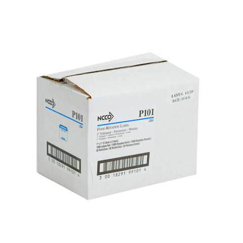 National Checking LABEL FOOD ROTATION TRILINGUAL MONDAY BLUE 1X1
