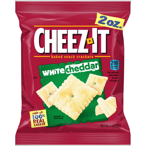 Cheez-It White Cheddar Baked Snack Crackers - 2 oz. bag, 60 per case