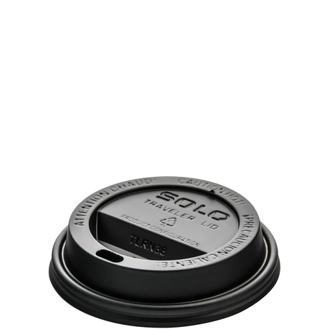 Solo Traveler Black Dome Lid Fits 8 Ounce Hot Cup -- 1000 per case