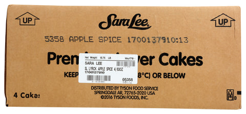 Sara Lee Round Apple Spice Premium Butter Cream Layer Cake, 9 inch -- 4 per case.
