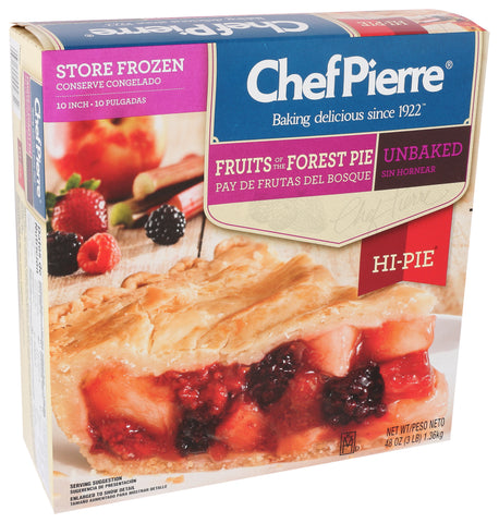 Sara Lee Chef Pierre Unbaked Fruits of the Forest High Pie, 10 inch -- 6 per case.