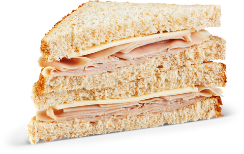 Mom's SANDWICH TURKEY & CHEESE ON WHEAT BREAD WEDGE 10000030243