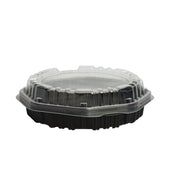 Creative Carryouts® CONT PLASTIC OCTAVIEW HINGED 1-COMPARTMENT BLACK/CLEAR 7.5