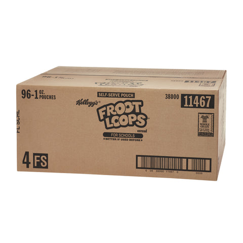 Kelloggs Froot Loops For Schools Cereal, 1 Ounce -- 96 per case.
