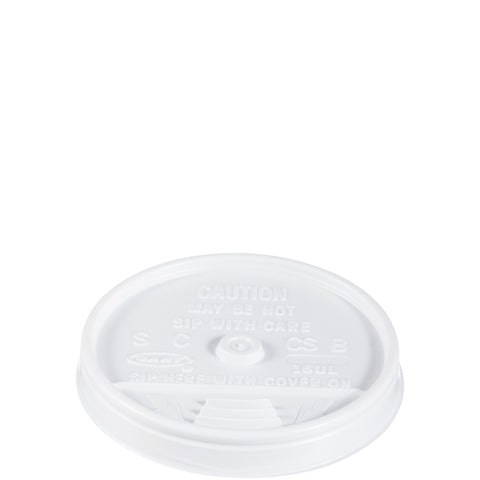 Lid White Sip Thru F/ Foam Cups & Container 12-20 Oz