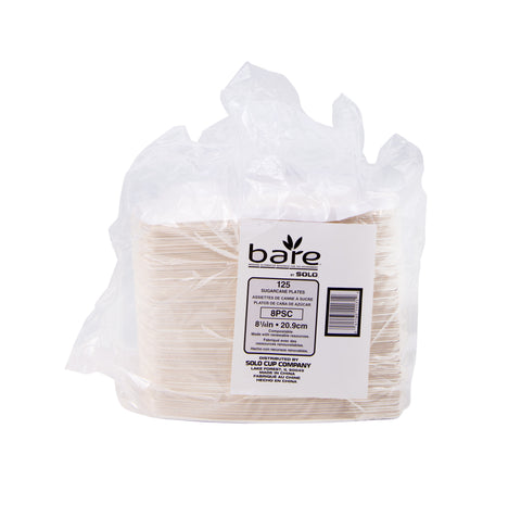 Plate Paper Sugarcane Bagasse Ivory 8.25
