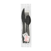 Solo® Impress™ CUTLERY KIT HEAVY WEIGHT BLACK F-K-S NAPKIN 9X13 S&P