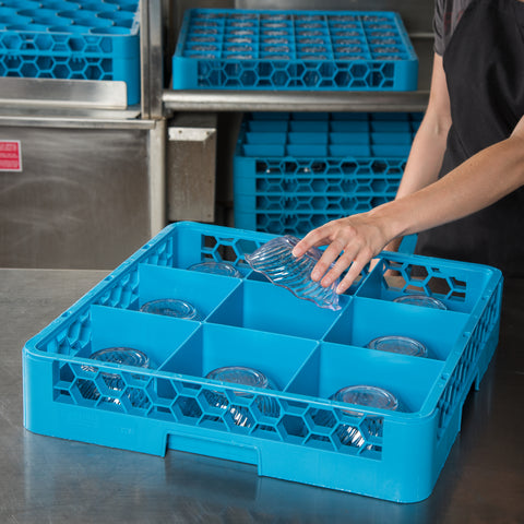 Carlisle RACK GLASS 9 COMPARTMENT BLUE