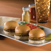 Beef Pattie Mini With Bun Fully Cooked Charbroiled 2 Oz 10710