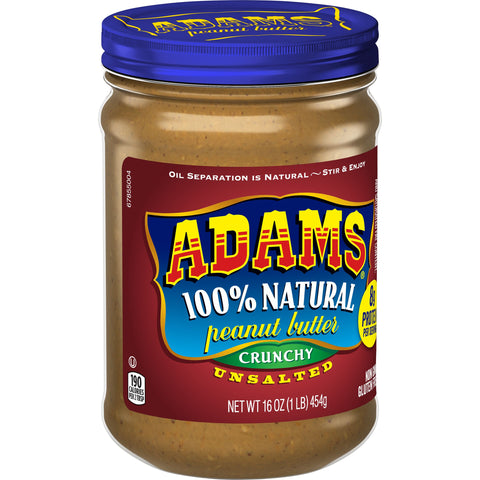 Adams PEANUT BUTTER NATURAL CRUNCHY UNSALTED