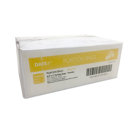 DateIt™ BAG PORTION PRINTED YELLOW TUESDAY 6.5X7