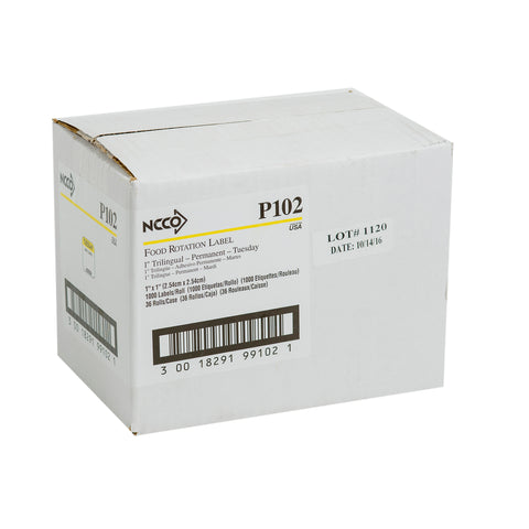 Label Food Rotation Trilingual Yellow Tuesday 1x1