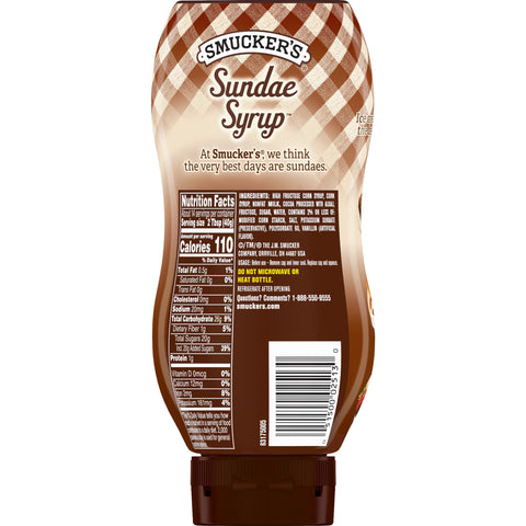 Smuckers Chocolate Sundae Syrup, 20 Ounce -- 12 per case.