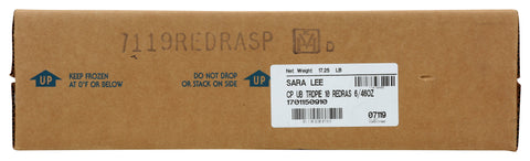 Sara Lee Chef Pierre Traditional Unbaked Red Raspberry Fruit Pie, 10 inch -- 6 per case.