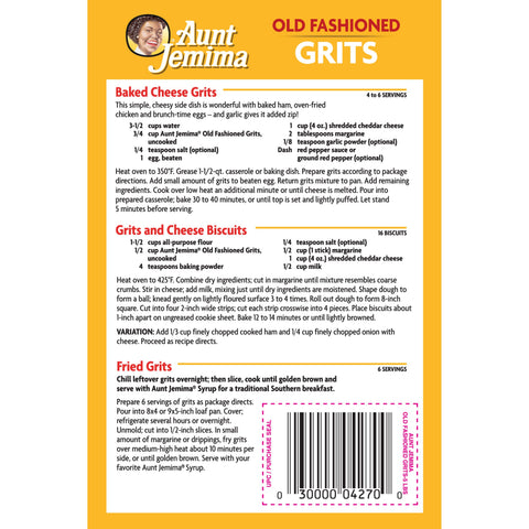 Aunt Jemima CEREAL GRITS WHITE OLD FASHIONED REGULAR BAG