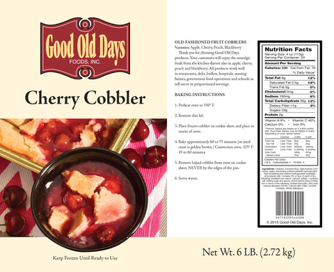 Good Old Days Country Kitchen Cherry Cobbler, 6 Pound -- 4 per case.