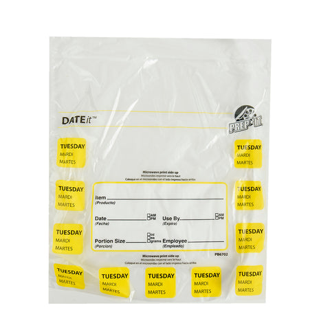 DateIt™ BAG PORTION PRINTED YELLOW TUESDAY 6.5X7