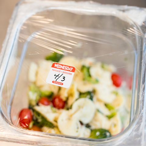 Label Food Rotation Trilingual Red Wednesday 1x1