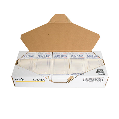 National Checking Company Carbonless Guest Check Paper, 3.5 Inch x 6.75 Inch -- 50 books per case
