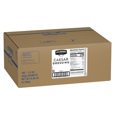 Hellmann's Classics Salad Dressing Portion Control Sachets Caesar 1.5 oz, Pack of 102