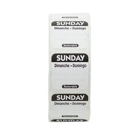 Label Removeable Square Black Sunday 1x1