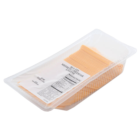 Schreiber CHEESE CHEDDAR MEDIUM TRAY PACK SLICED .75 OZ