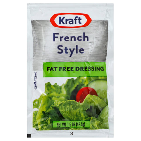 Kraft Fat Free French Style Dressing Pouch, 1.5 Ounce -- 60 per case