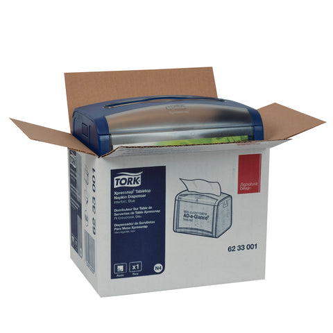 Dispenser Napkin Tabletop Signature Plastic Blue