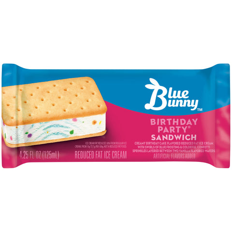 Blue Bunny Birthday Party Sandwich Bar, 4.25 Fluid Ounce -- 24 per case