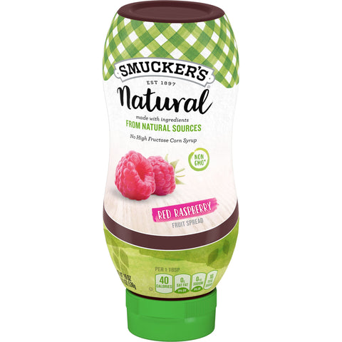 Smuckers Natural Red Raspberry Fruit Spread, 19 Ounce -- 12 per case.