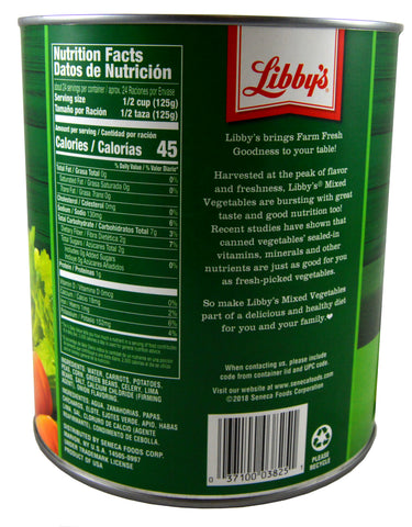 Libby Low Sodium Mixed Vegetables, 104 Ounce -- 6 per case