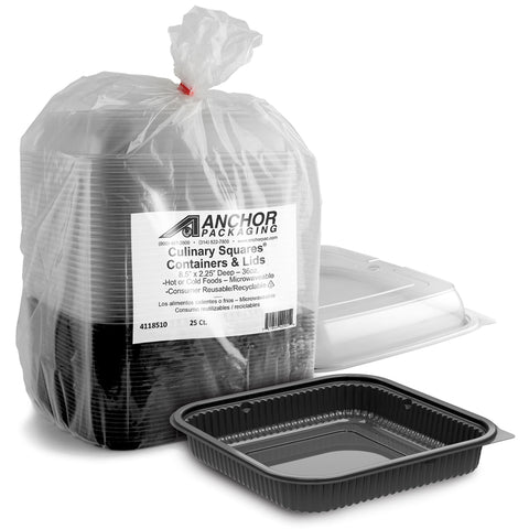 Container Plastic 1-compartment Square Combo 8.5