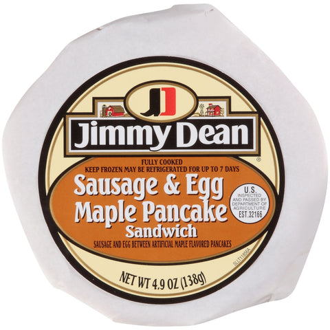 Sandwich Sausage & Egg Pancake W/ Maple Syrup