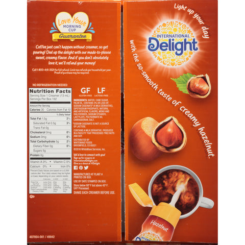 Creamer Liquid Non Dairy Hazelnut Aseptic Single Serve Cup