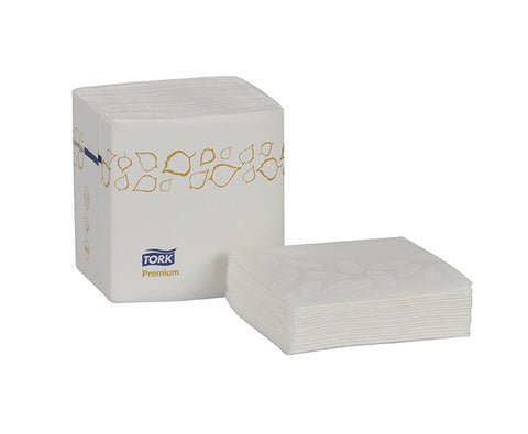 Tork White 2-Ply Premium Xpressnap Interfold Dispenser Napkins, 8.5 x 8.5 inch - 500 per pack -- 8 packs per case