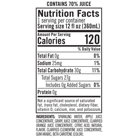 Izze JUICE CLEMENTINE SPARKLING GLASS BOTTLE