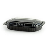 Anchor Packaging CONTAINER PLASTIC BLACK W/ LID COMBO 32 OZ