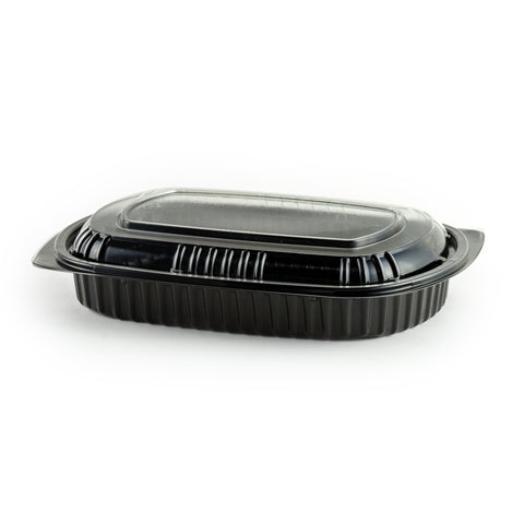 Anchor Packaging CONTAINER PLASTIC BLACK W/ LID COMBO 32 OZ