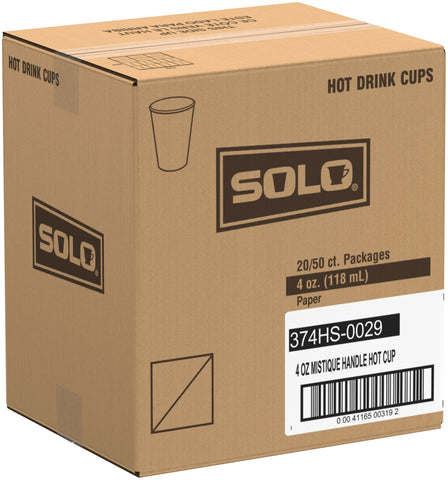 Solo Mistique® CUP PAPER HOT W/ HANDLE SINGLE POLY 4 OZ